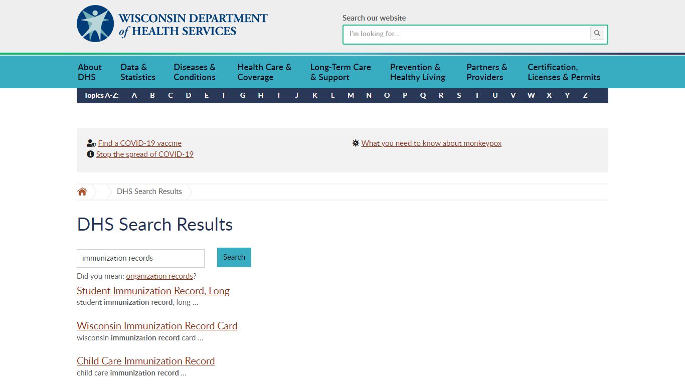 DHS Search Results | Wisconsin Department of Health Services